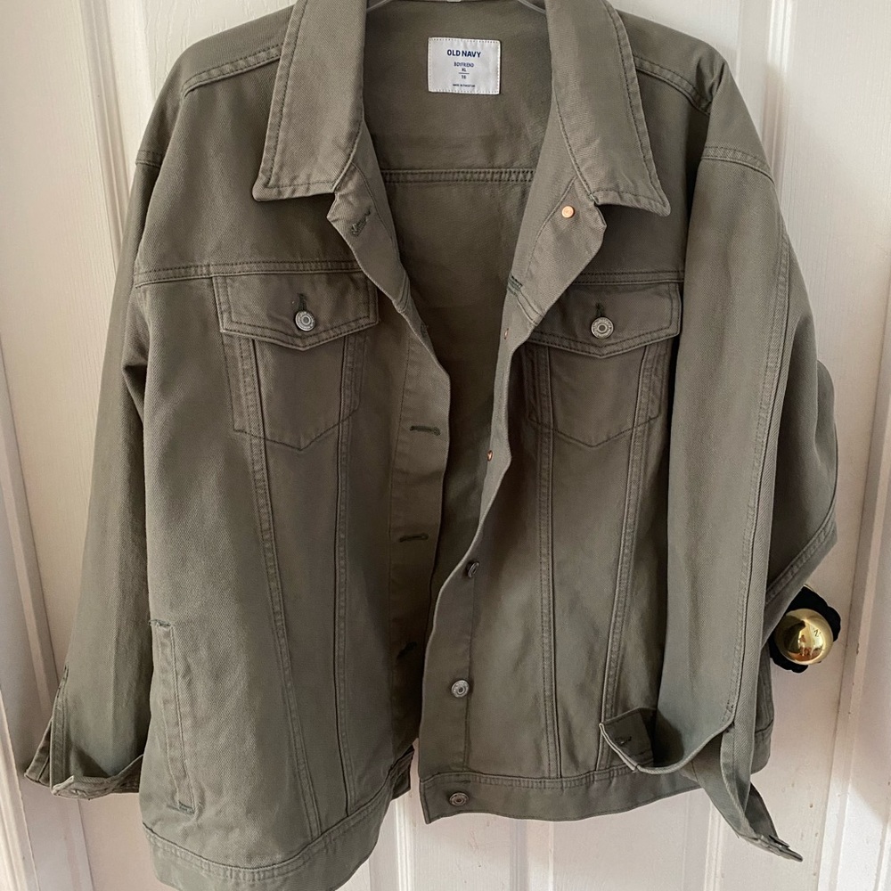 NWOT Boyfriend Green Jean Jacket (XL)